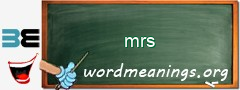 WordMeaning blackboard for mrs